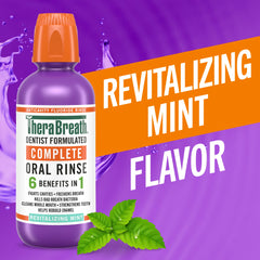 TheraBreath Complete Mouthwash, 6-in-1 Beneﬁts, Alcohol-Free, Revitalizing Mint