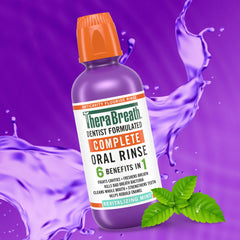 TheraBreath Complete Mouthwash, 6-in-1 Beneﬁts, Alcohol-Free, Revitalizing Mint