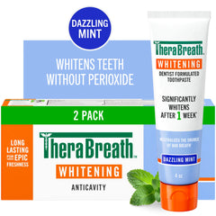 TheraBreath Whitening Toothpaste, Peroxide-Free & Anticavity, Dazzling Mint